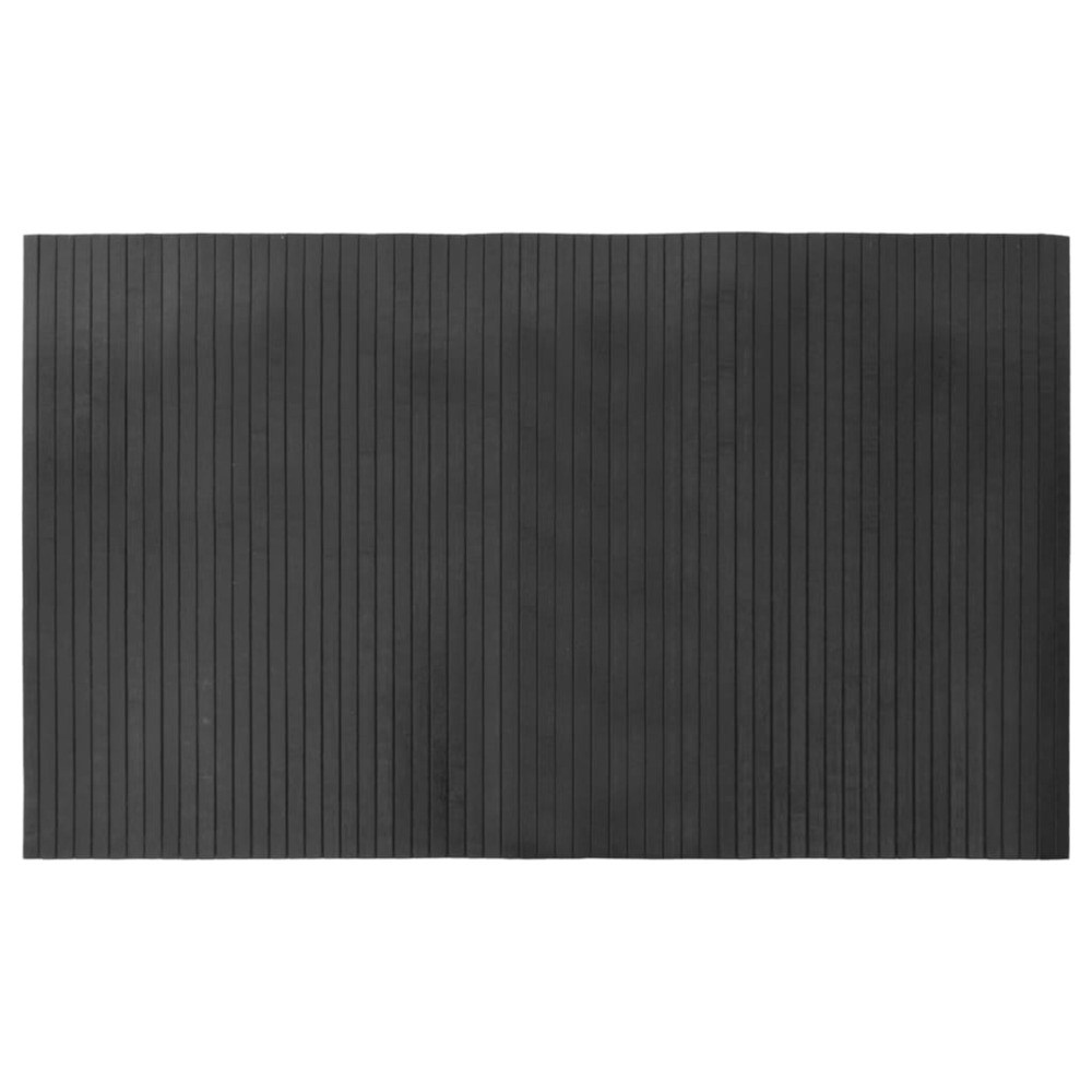 Tapis rectangulaire gris 60x100 cm bambou
