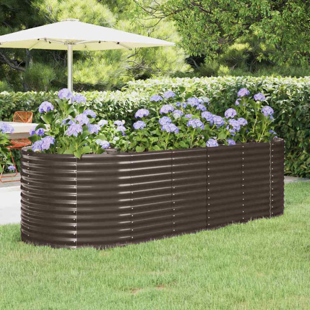 Grand carré potager haut acier galvanisé marron 249x100x68 cm