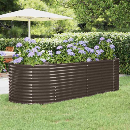 Grand carré potager haut acier galvanisé marron 249x100x68 cm