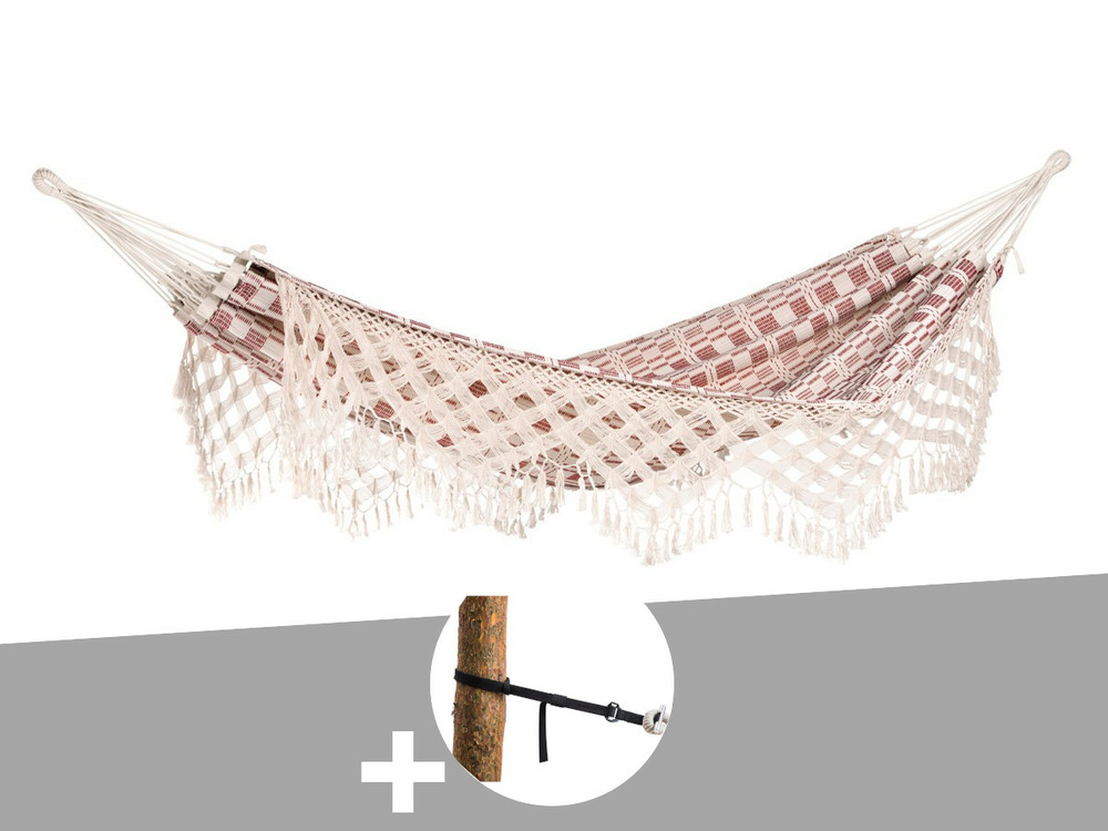 Hamac 2 places rio bordeaux + kit attaches t-strap