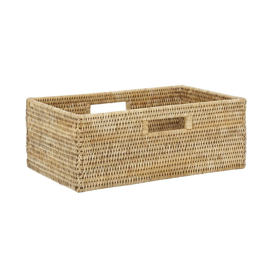 Grande corbeille de rangement en rotin naturel