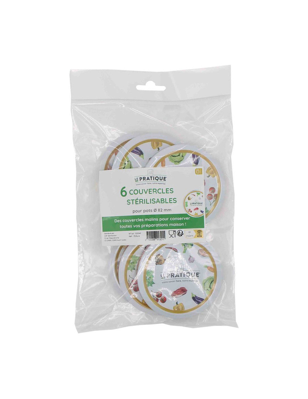 6 couvercles stérilisables pour bocaux ø82 mm - le pratique