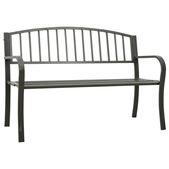 Banc de jardin gris 120 cm acier