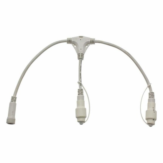 Connecteur en t blanc 230v pour guirlande ip67 lotti