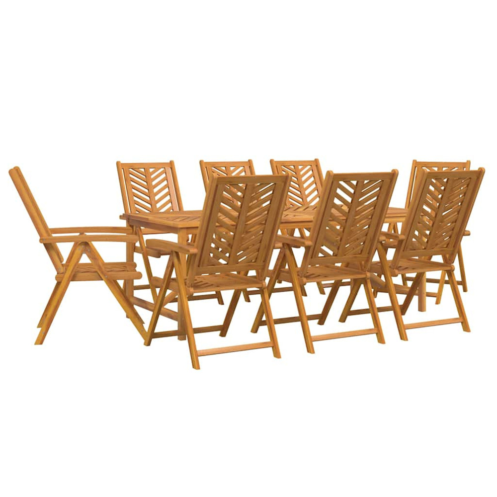 Ensemble de salle à manger pour jardin 9 pcs marron