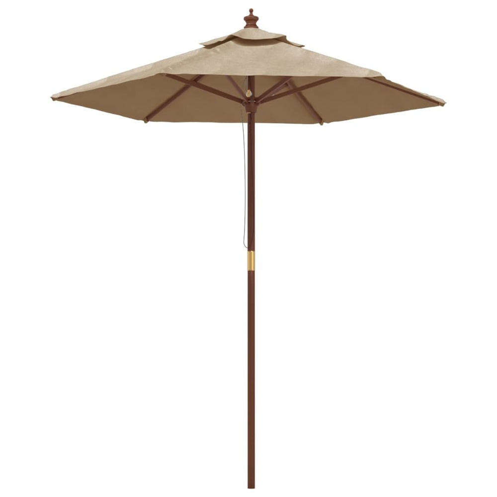 Parasol de jardin avec mât en bois 196 x 231 cm taupe