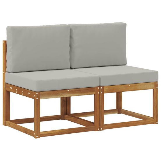 2 pièce sofa de milieu extérieur bois d'acacia massif naturel