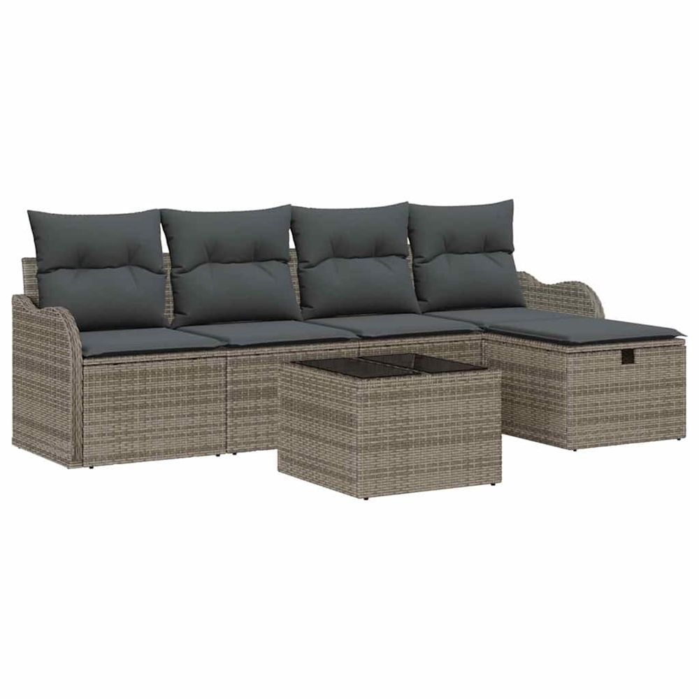 Ensemble de canapé de jardin 6 pc poly rotin