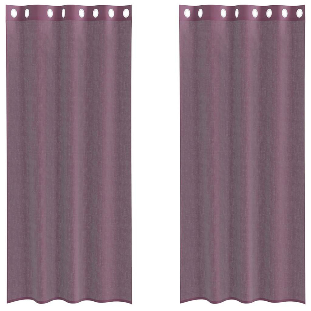 Rideaux en voile avec œillets 2 pcs violet 140x225 cm