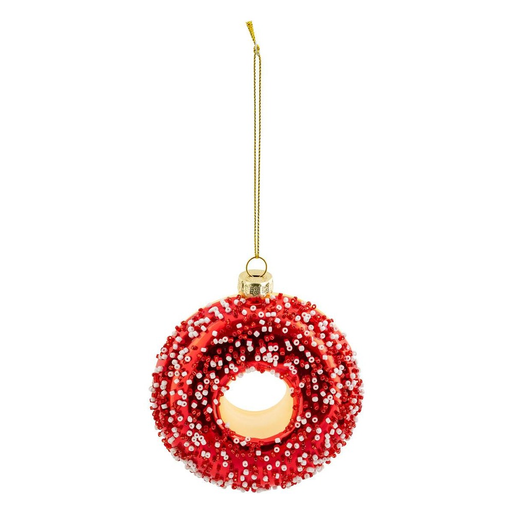 Sujet donut verre h.9cm rouge