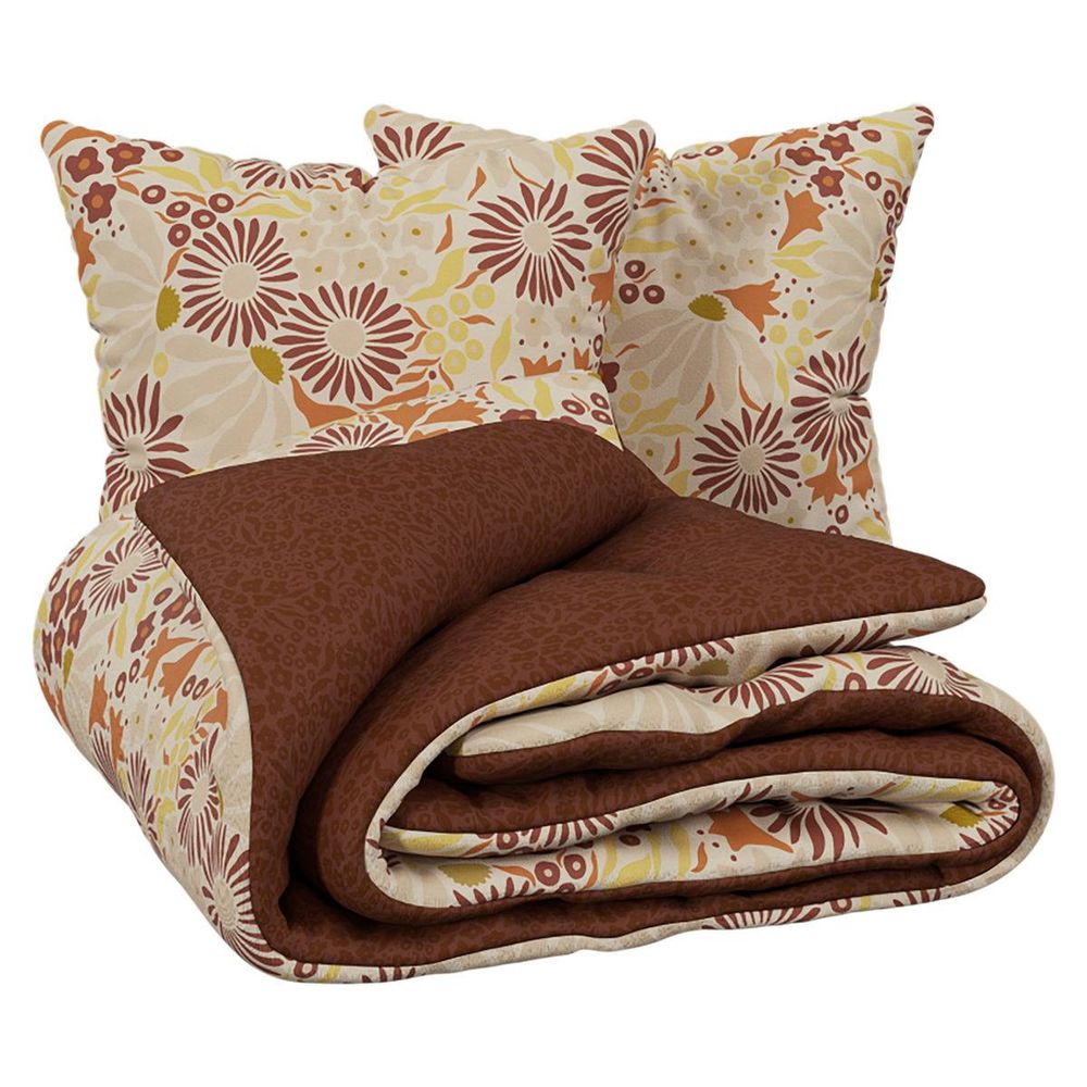 Parure de lit imprimée daisie marron 240x220cm