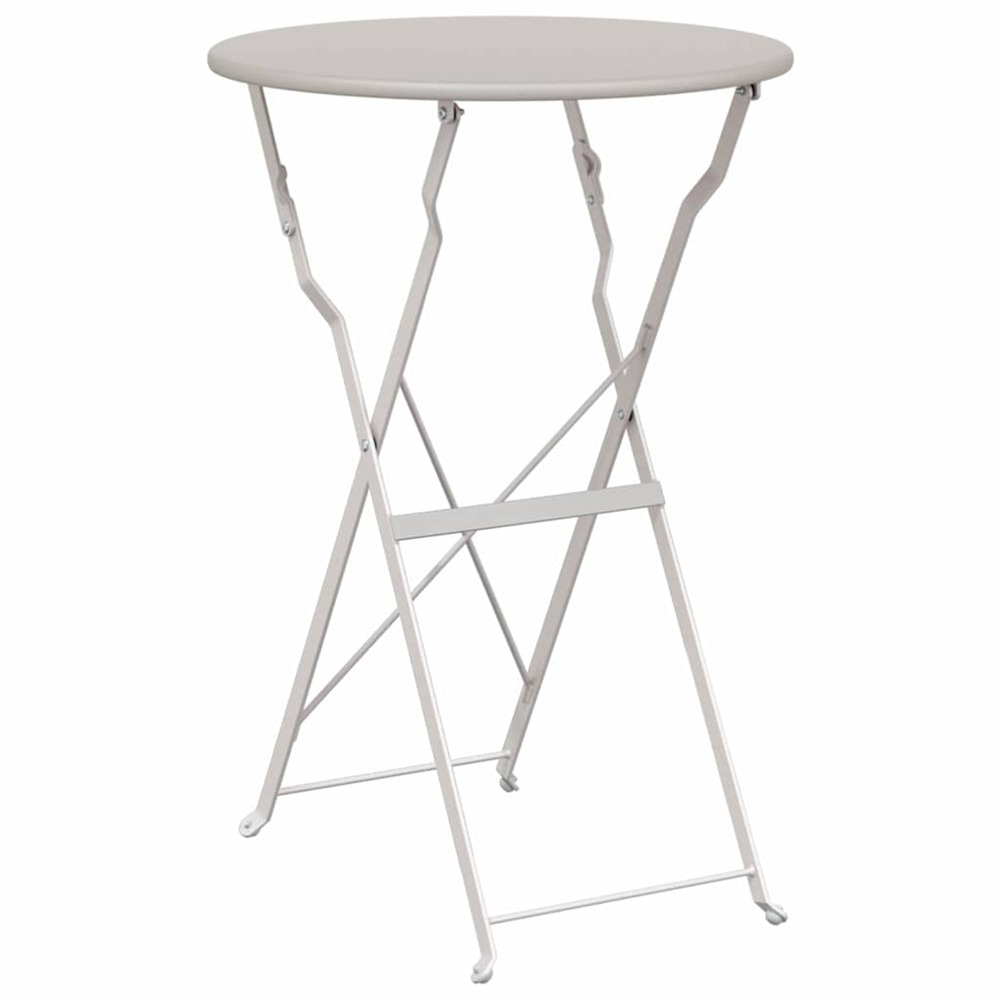 Table bistrot beige ø 50 x 71 cm acier revêtu de poudre