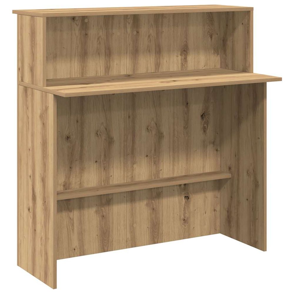 Bureau réception chêne artisanal 100x50x103,5cm bois ingénierie