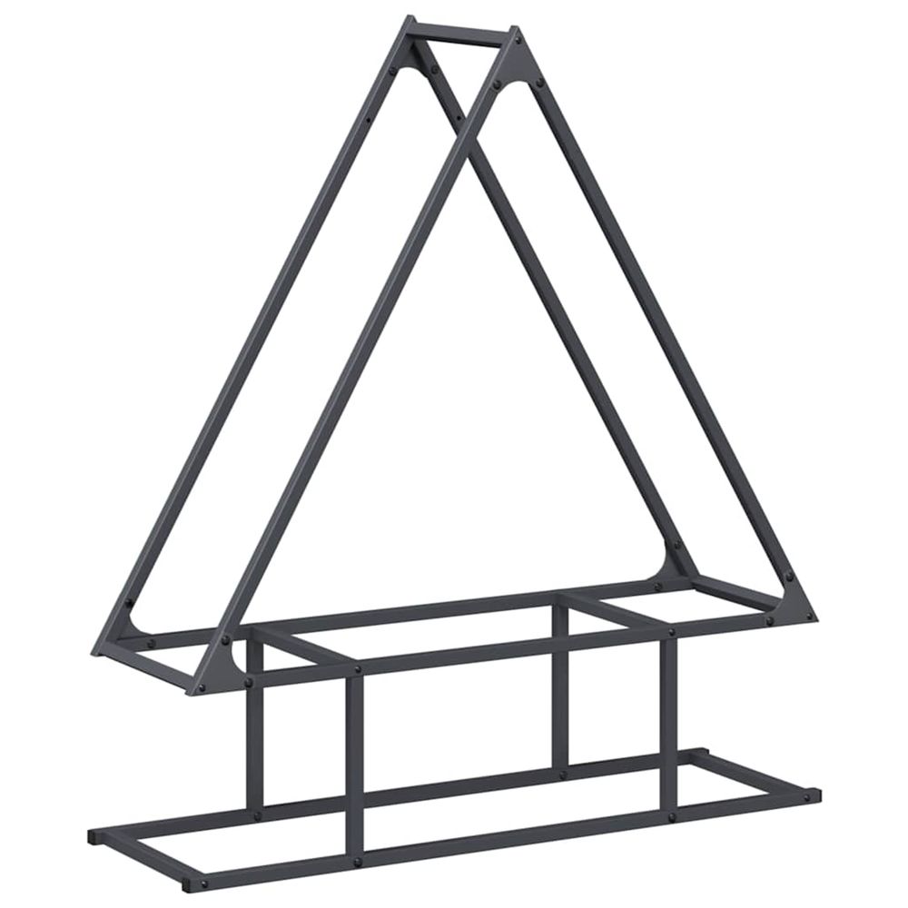 Portant de bois chauffage anthracite 80x25x90 cm