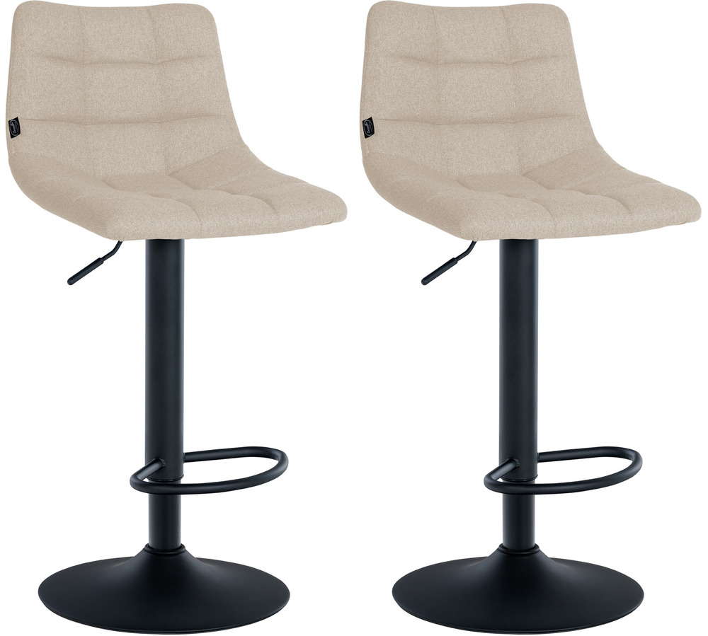Lot de 2 tabourets de bar jerry tissu noir