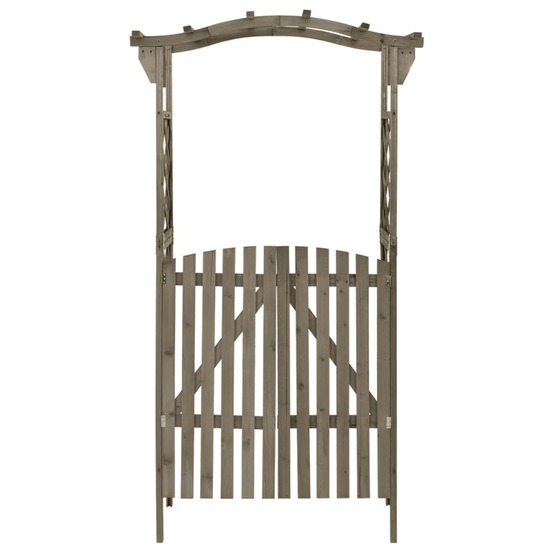 Pergola avec portail 116x40x204 cm gris bois de sapin massif