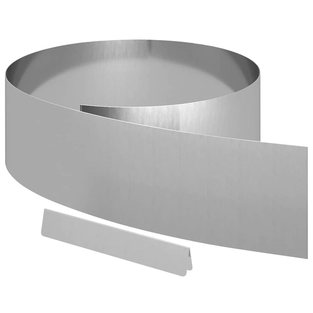 Bordure de pelouse 4 pc 450 x 20 cm acier galvanisé argent