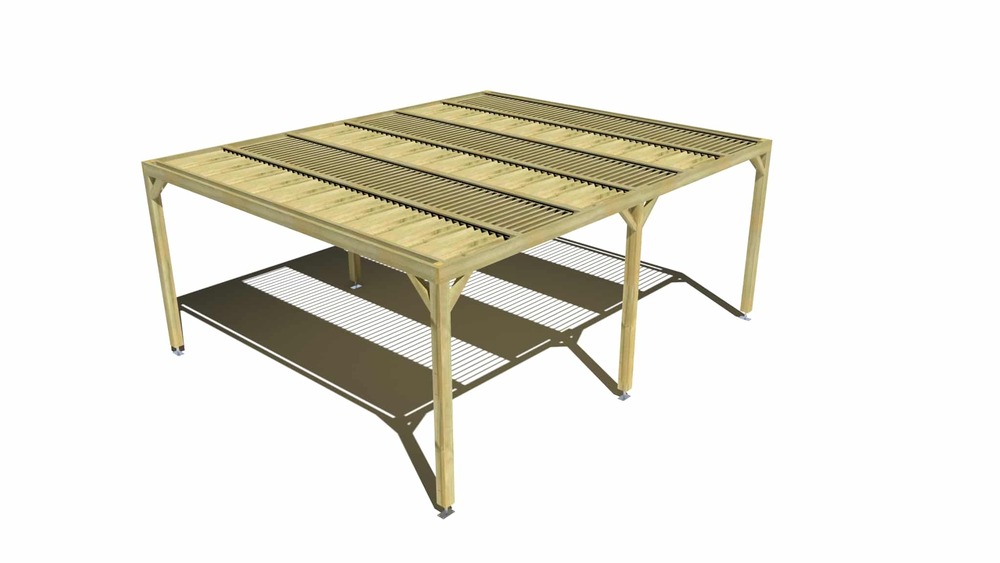 Pergola bois • 6m x 5m • indépendante • sens profondeur • lames orientables bioclimatiques incluses • livraison comprise