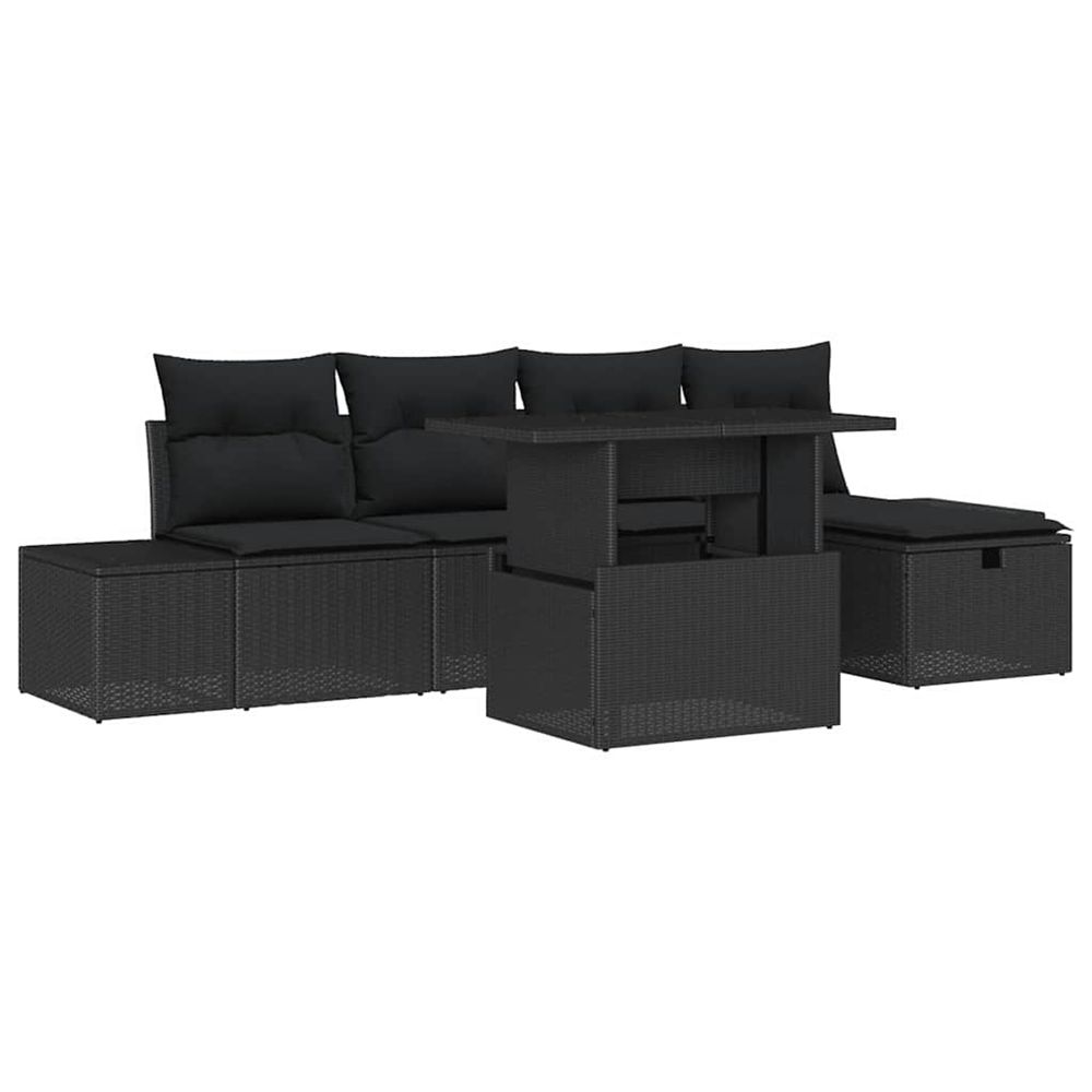 Ensemble de canapé de jardin 6 pc poly rotin