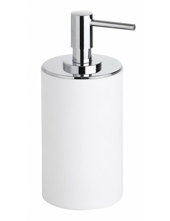Distributeur de savon liquide rond à poser gamma en laiton chromé mat 250 ml-#ffffff-blanc-8.60 --