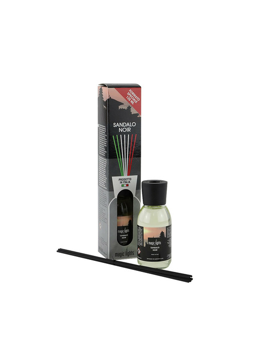 Diffuseur de parfum mikado bois de sandal noir 125ml. Magic lights