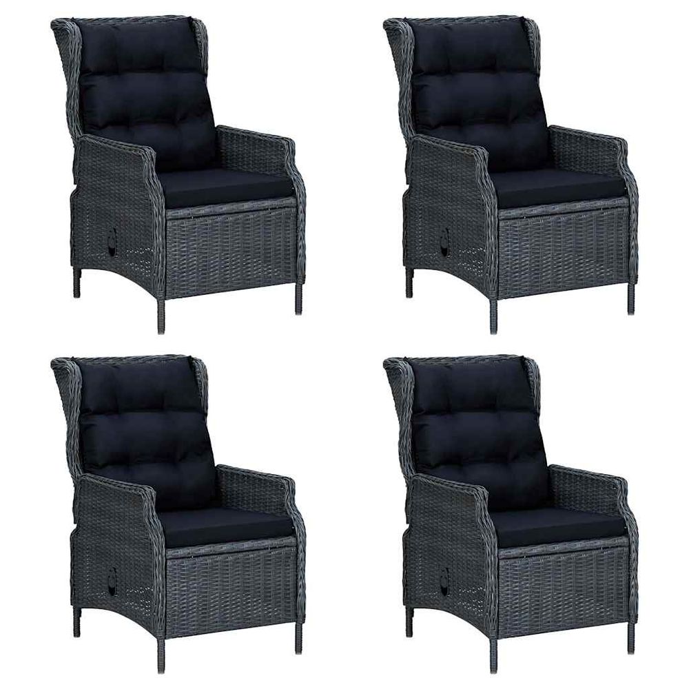 Ensemble à manger de jardin 5 pcs gris foncé