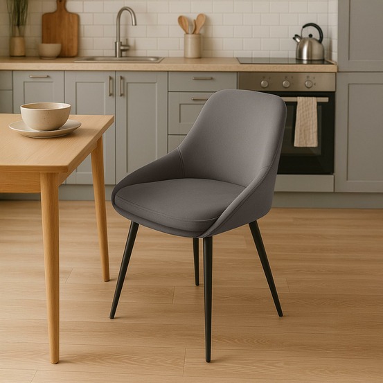 Chaise de salle à manger elmira en velours noir