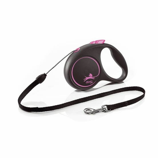 Laisse black design s cord 5m black/ pink flexi fu12c5-251-s-cp