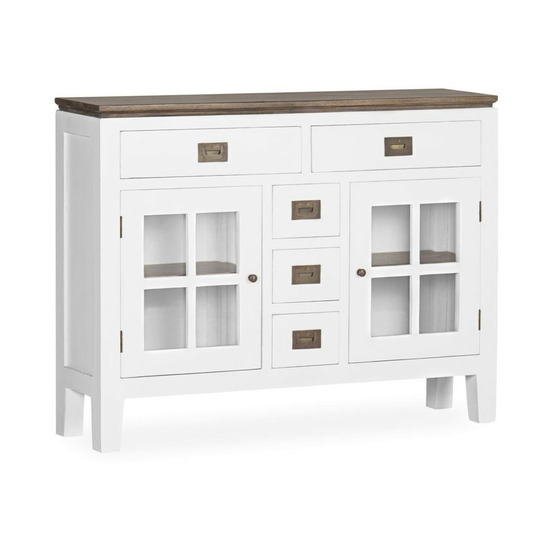 Buffet 5 tiroirs bronze bois blanc - mélicia décoration d'autrefois