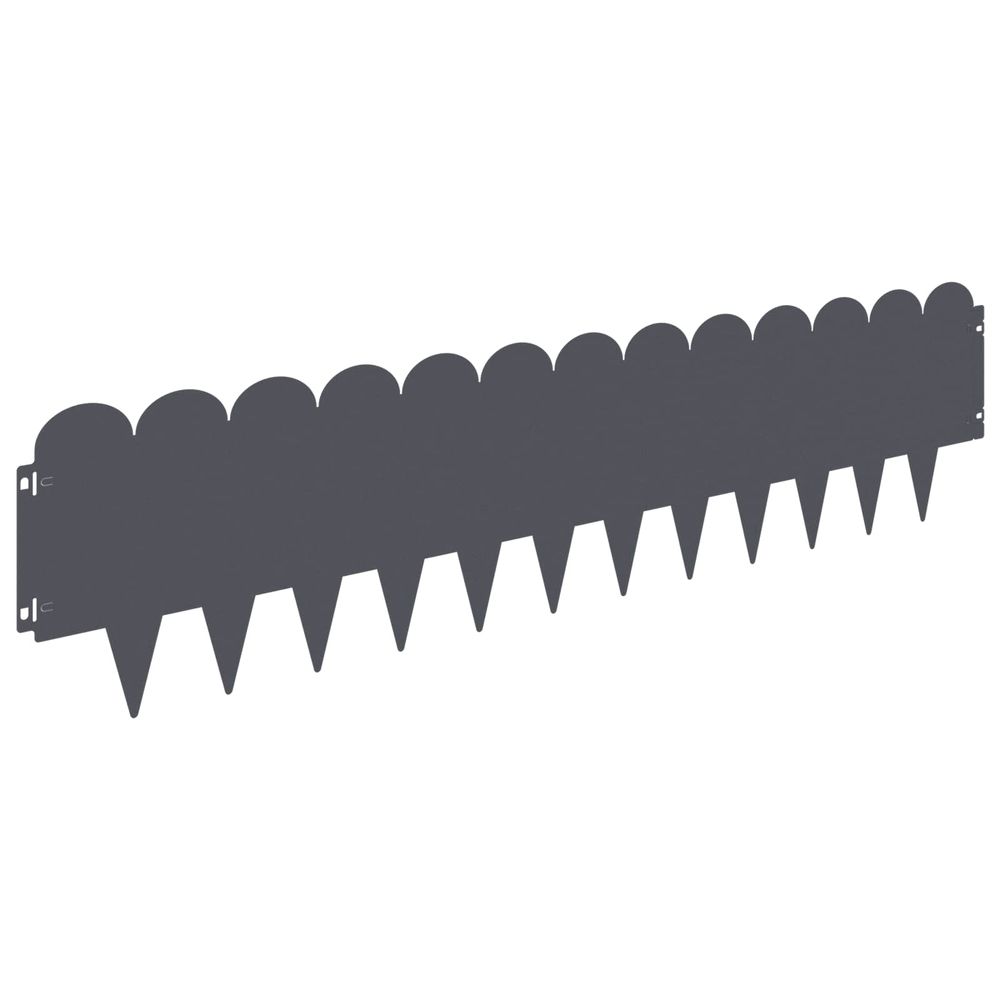 Bordure de pelouse 30 pc 103 x 25 cm acier anthracite
