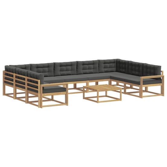 Ensemble de canapés d'extérieur 10 pc blanc et anthracite