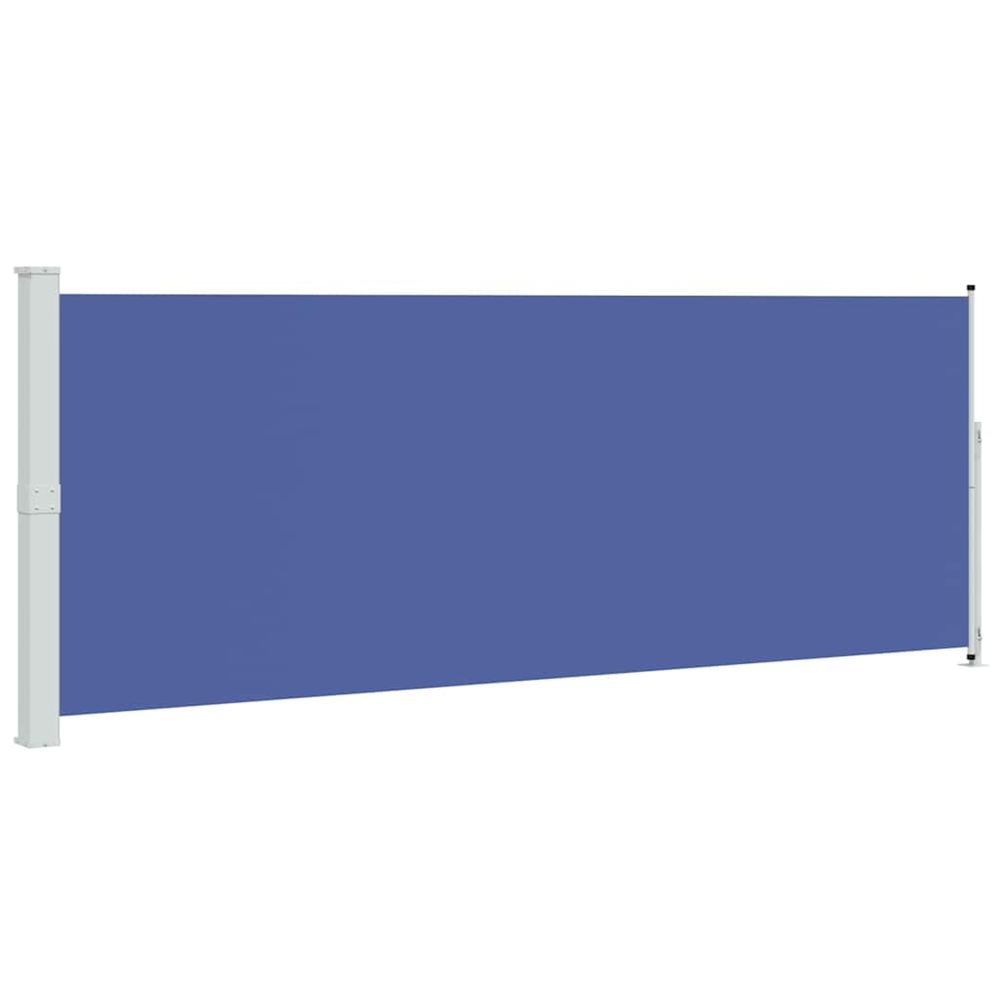 Auvent latéral rétractable de patio 180x500 cm bleu