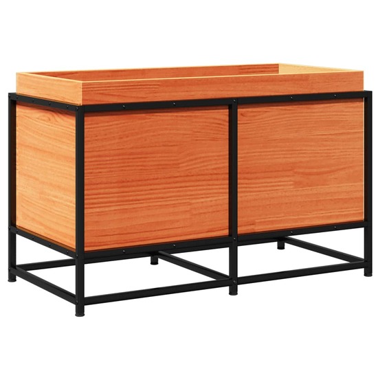 Jardinière bac lit surélevé plantes fleurs terrasse jardin cire 80 x 40 x 50 cm bois de pin massif marron