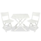Ensemble de bistro jardin meuble extérieur terrasse pliable 3 pièces plastique blanc