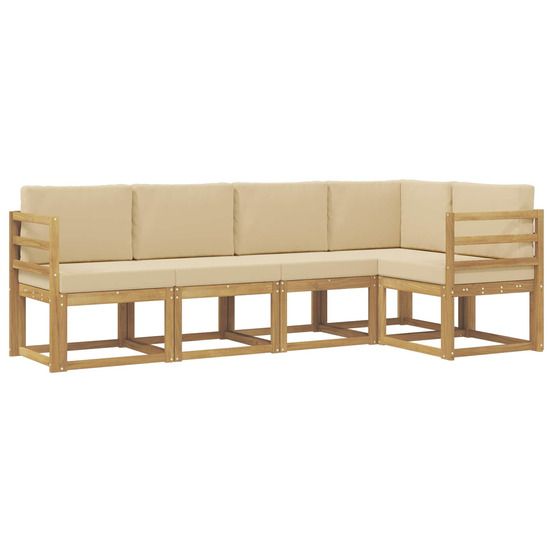 Ensemble de canapés d'extérieur 5 pc blanc et beige