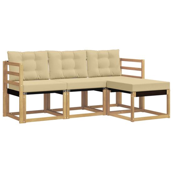 Ensemble de canapés d'extérieur 4 pc blanc et beige