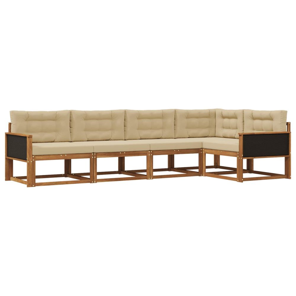 Ensemble de canapés d'extérieur 5 pc naturel et beige