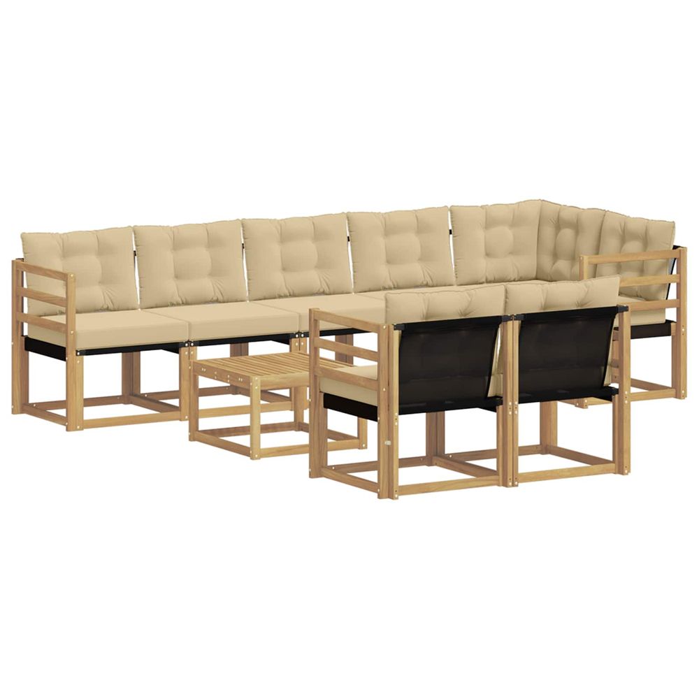 Ensemble de canapés d'extérieur 9 pc blanc et beige