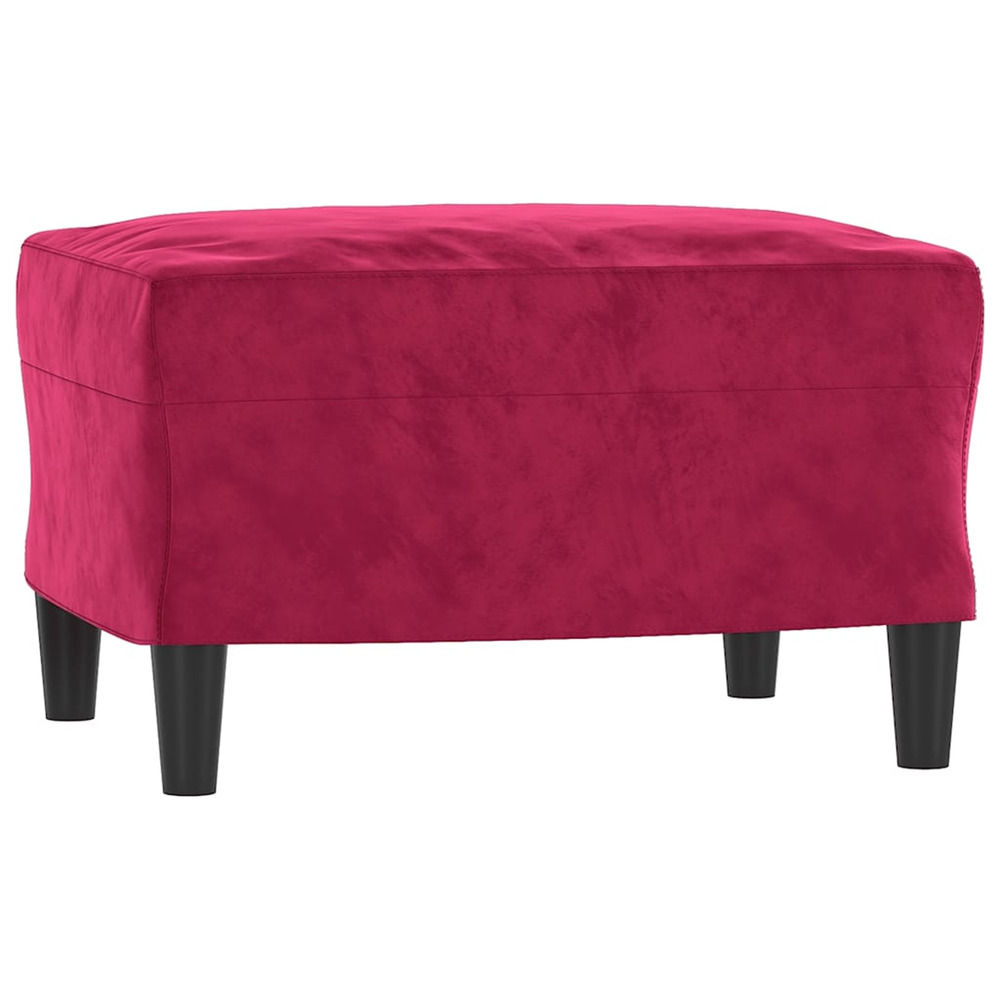 Repose-pied rouge bordeaux 60x50x41 cm velours