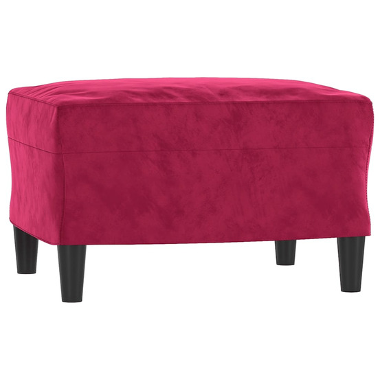 Repose-pied rouge bordeaux 60x50x41 cm velours