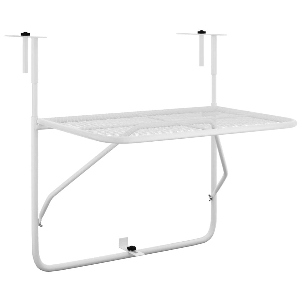 Table de balcon blanc 60x40 cm acier