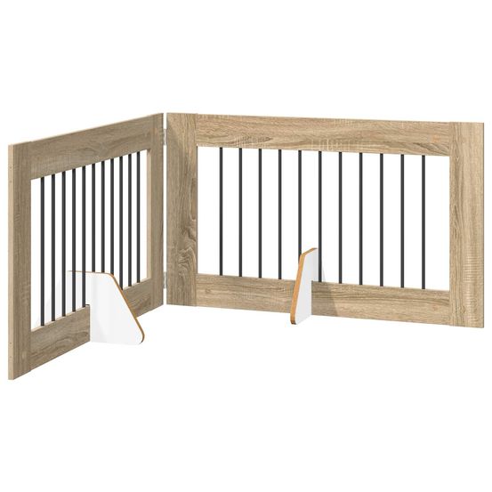 Porte de chien pliable avec supports 2 pc chêne sonoma 200,5 cm