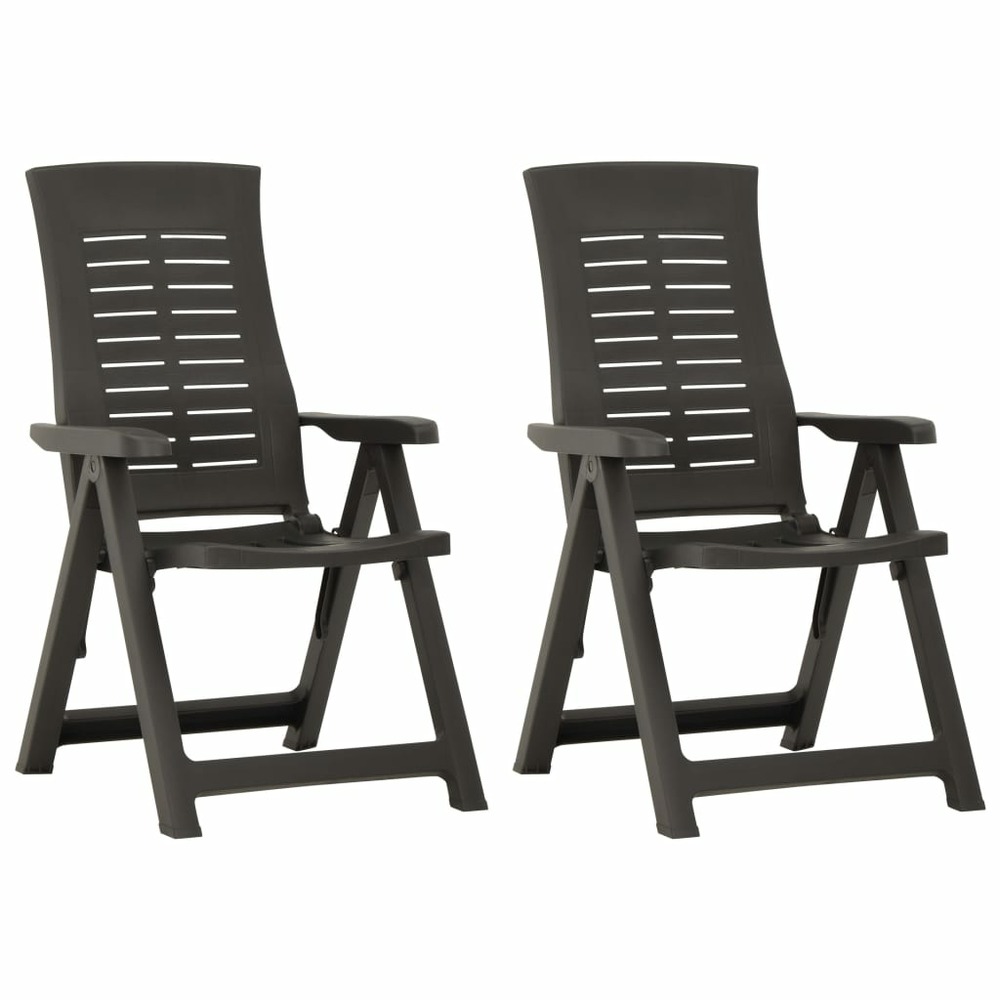 Chaises inclinables de jardin lot de 2 plastique anthracite