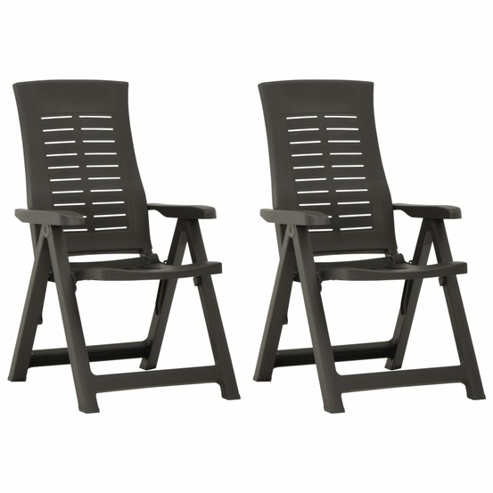 Chaises inclinables de jardin lot de 2 plastique anthracite