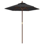 Parasol de jardin avec mât en bois noir 196x231 cm