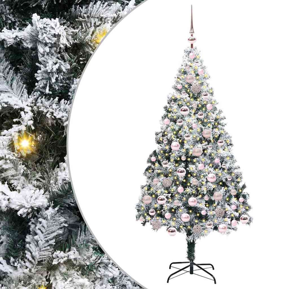 Sapin de noël artificiel blanc 180 cm pvc, acier et plastique
