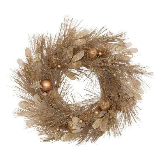 Couronne noël d.35cm doré