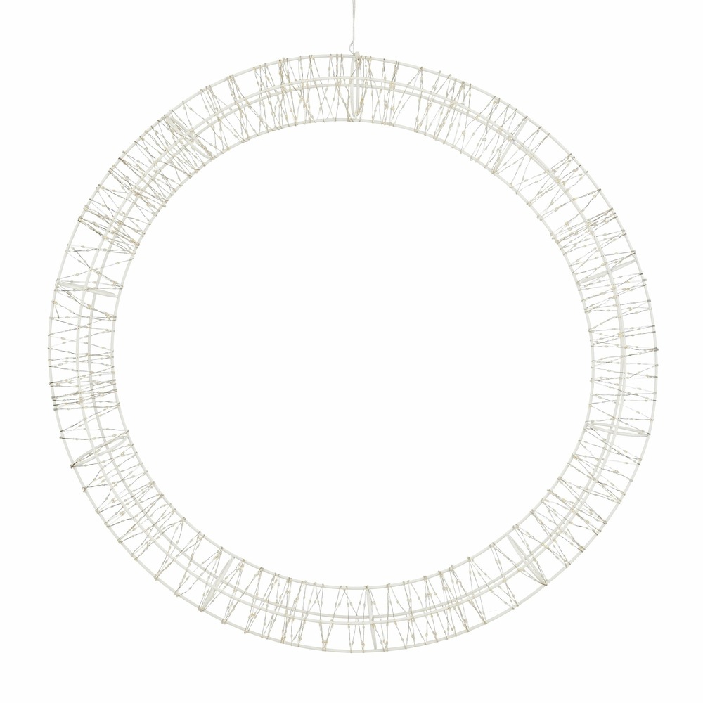 Luca lighting éclairage de noël cercle avec des lumières led blanc chaud - ø56 cm - métal - blanc