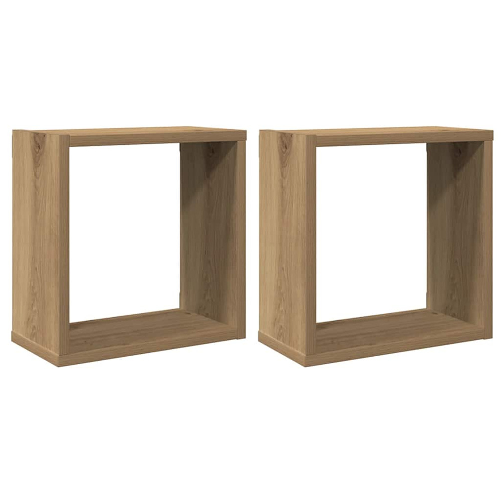 Étagères cube murales 2 pcs chêne artisanal bois ingénierie