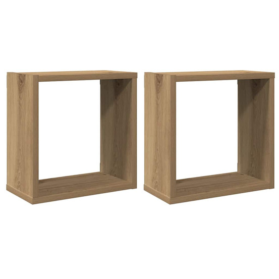 Étagères cube murales 2 pcs chêne artisanal bois ingénierie